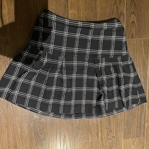 Black Plaid Mini Skirt